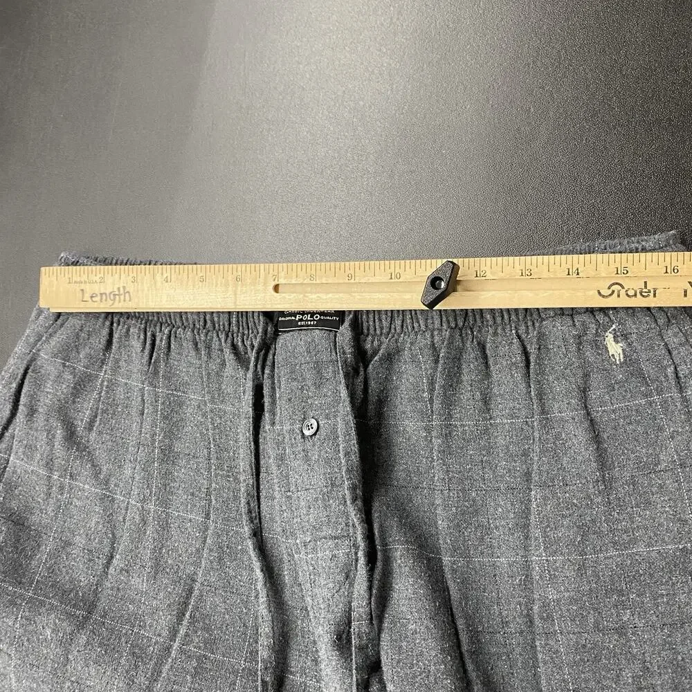 Polo Ralph Lauren Pajama Pants Mens XL Gray Windowpane Plaid Comfort Lounge